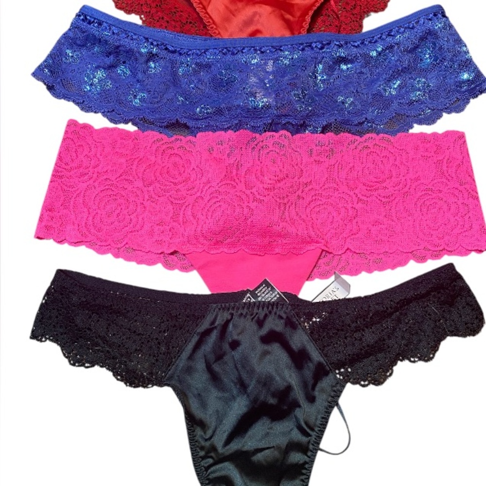 4 Victoria’s Secret Elegant Lace Panties medium New with tag